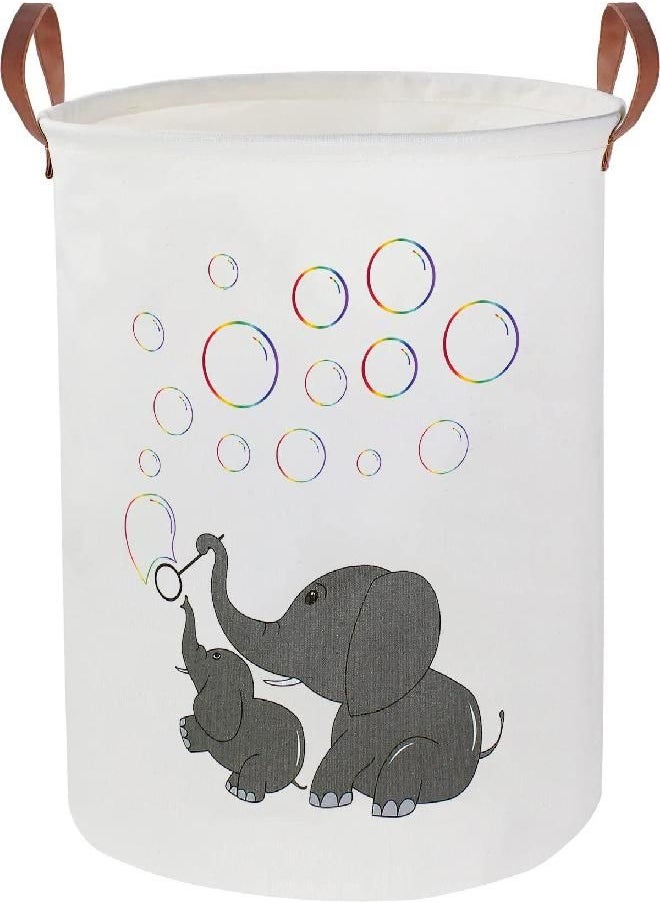 CLOCOR - CLOCOR Elephant Laundry Basket,Baby Nursery Hamper for Boys and Girls,Kids Toys Bin for Bedroom,Gift Basket（Baby Hamper) - Image 1