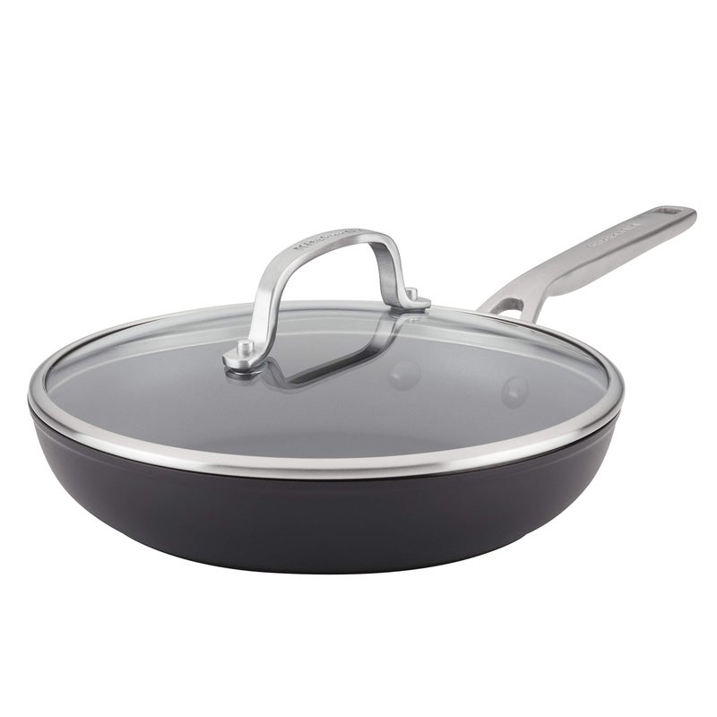 KitchenAid Hard Anodized Induction Nonstick Fry PanSkillet with Lid 10 Inch Matte Black