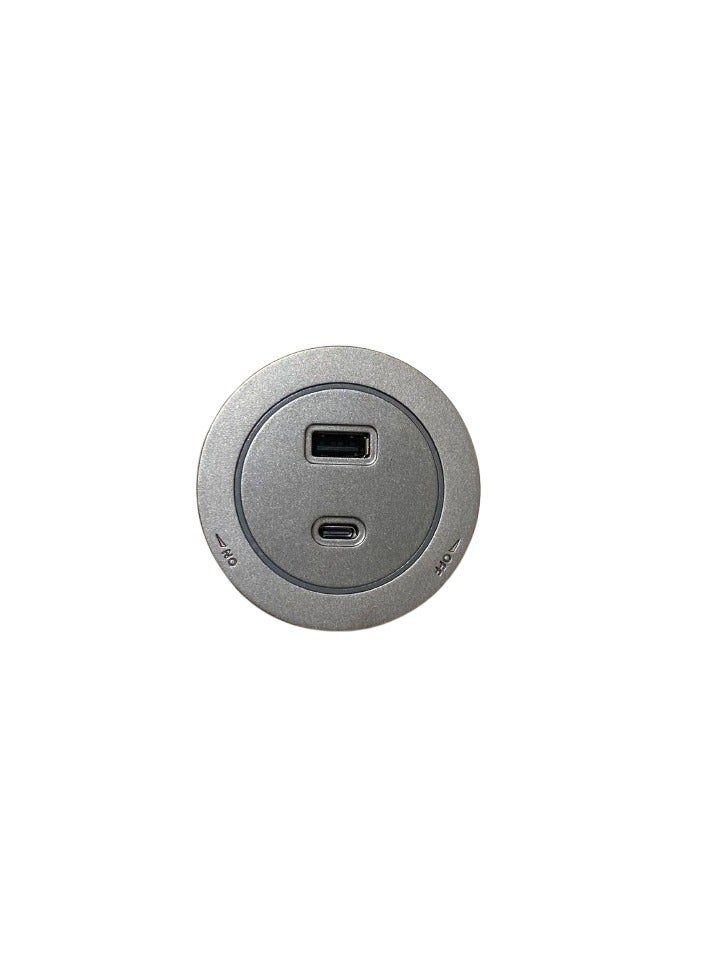 USB-C port charging socket GREY for power track Power Track Socket Wall Mounted Sliding Rail