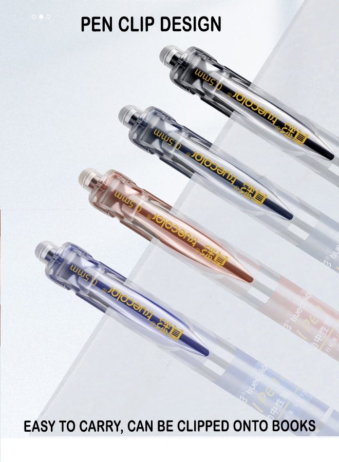 TrueColor 6pcs Blue press type signature pen｜Gel pen｜For business office,students - Image 2
