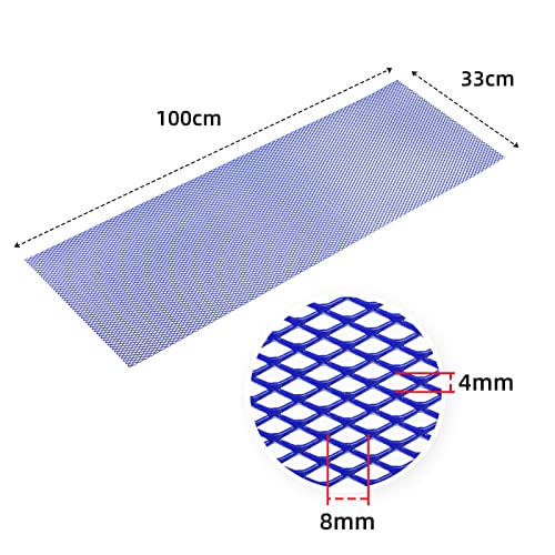 AggAuto شبكة مشبك السيارة العالمية 40"x13" - إدخال مشبك الألمنيوم للسيارات مع ثقب ماسي 4x8mm، واحدة من أكثر الشبكات متعددة الوظائف باللون الأزرق - Image 4