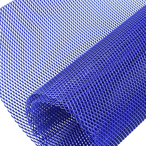 AggAuto شبكة مشبك السيارة العالمية 40"x13" - إدخال مشبك الألمنيوم للسيارات مع ثقب ماسي 4x8mm، واحدة من أكثر الشبكات متعددة الوظائف باللون الأزرق - Image 1