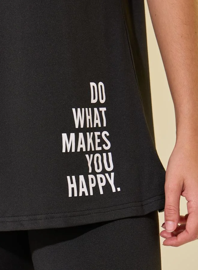تايك تو Slogan Printed Short Sleeve T-Shirt and Leggings Co-Ords