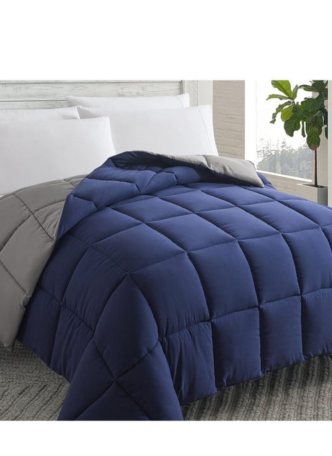 Double Face All Season Microfiber Bed Comforter - Down Alternative Fiber Duvet Insert - Comforter, Blanket, Bed Comforter