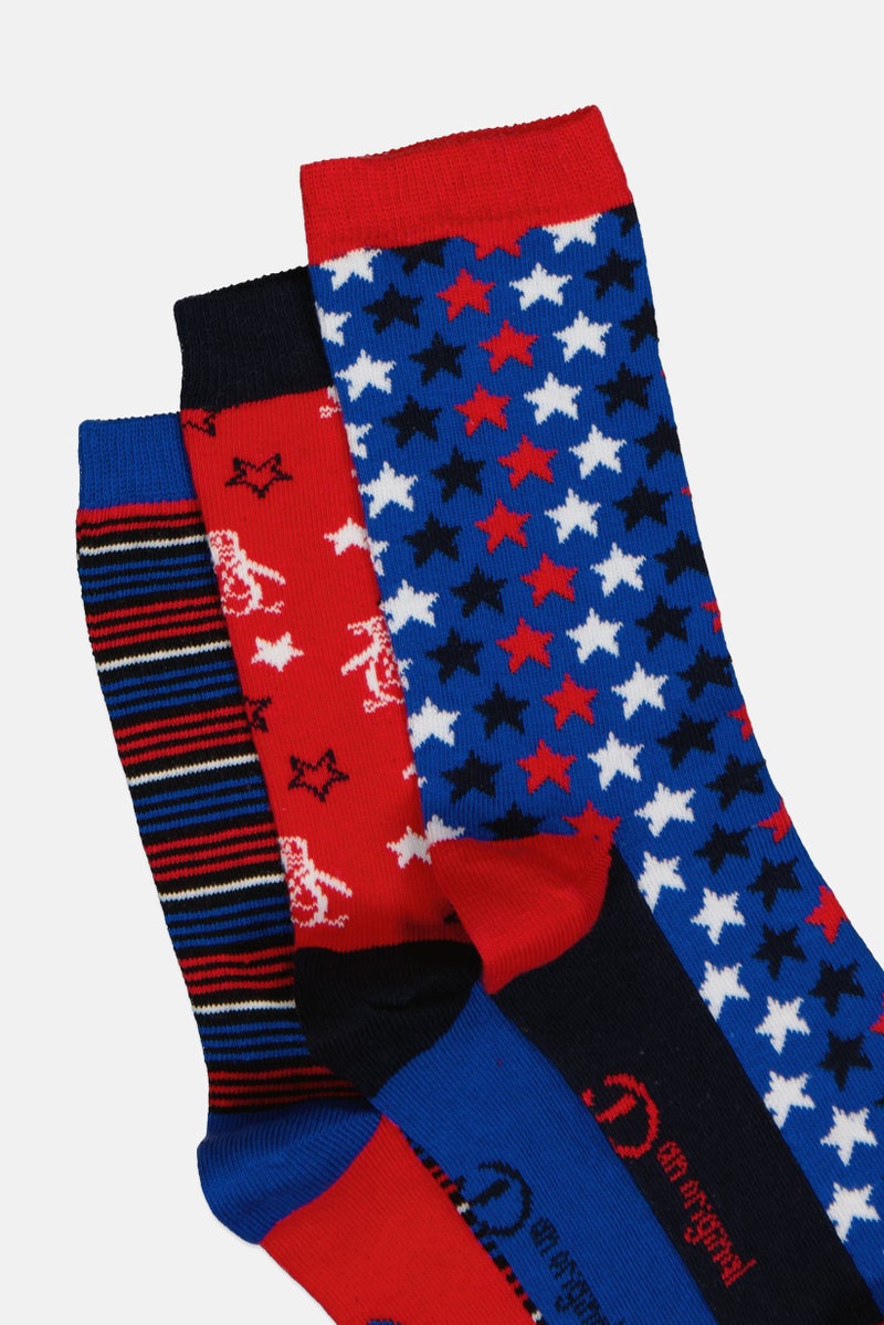 Original Penguin جوارب كاحل للأطفال الأولاد 3 أزواج بطبعة شاملة، متعددة الألوان - Image 2