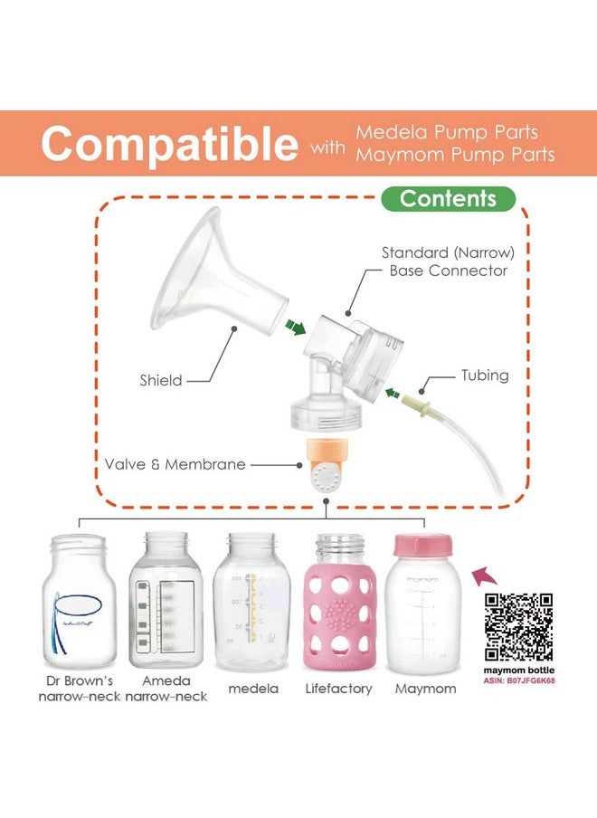 Maymom Maymom Breast Pump Kit Compatible with Medela Pump in Style Advanced Pump; 2xTwo-Piece 17mm Breastshield, 2 Valve, 4 Membrane, 2 Replacement Tubing; Replacement Part for Medela Shield, Medela Valve  - Image 2