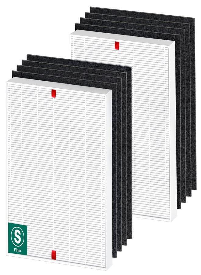 Blutoget C545 Replacement Filter S for Winix C545 Air Purifier by Blutoget - Winix C545 Replacement Filter Replaces Winix S Filter 1712-0096-00,2522-0058-00,2 H13 True filter & 8 Activated Carbon Filters - Image 1