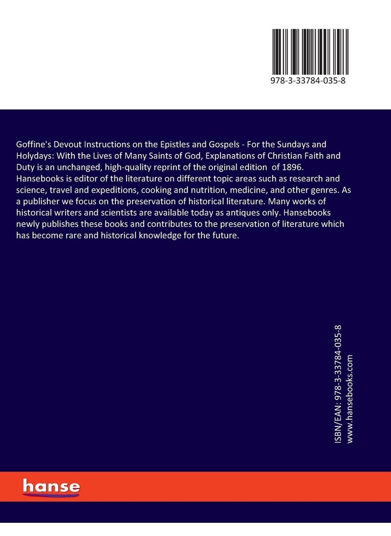 Goffine's Devout Instructions on the Epistles and Gospels: For the Sundays and Holydays: With the Lives of Many Saints of God, Explanations of Christian Faith and Duty  - Image 2
