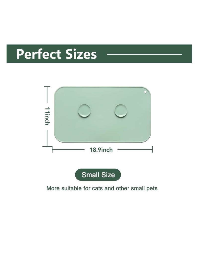 Excefore Pet Feeding Mat with Raised Edge, Silicone Dog Food Mats, Waterproof Non Slip for Feeding Bowls, for Prevent Food and Water Overflow, Roll-Up Pet Bowl Mat  - Image 3