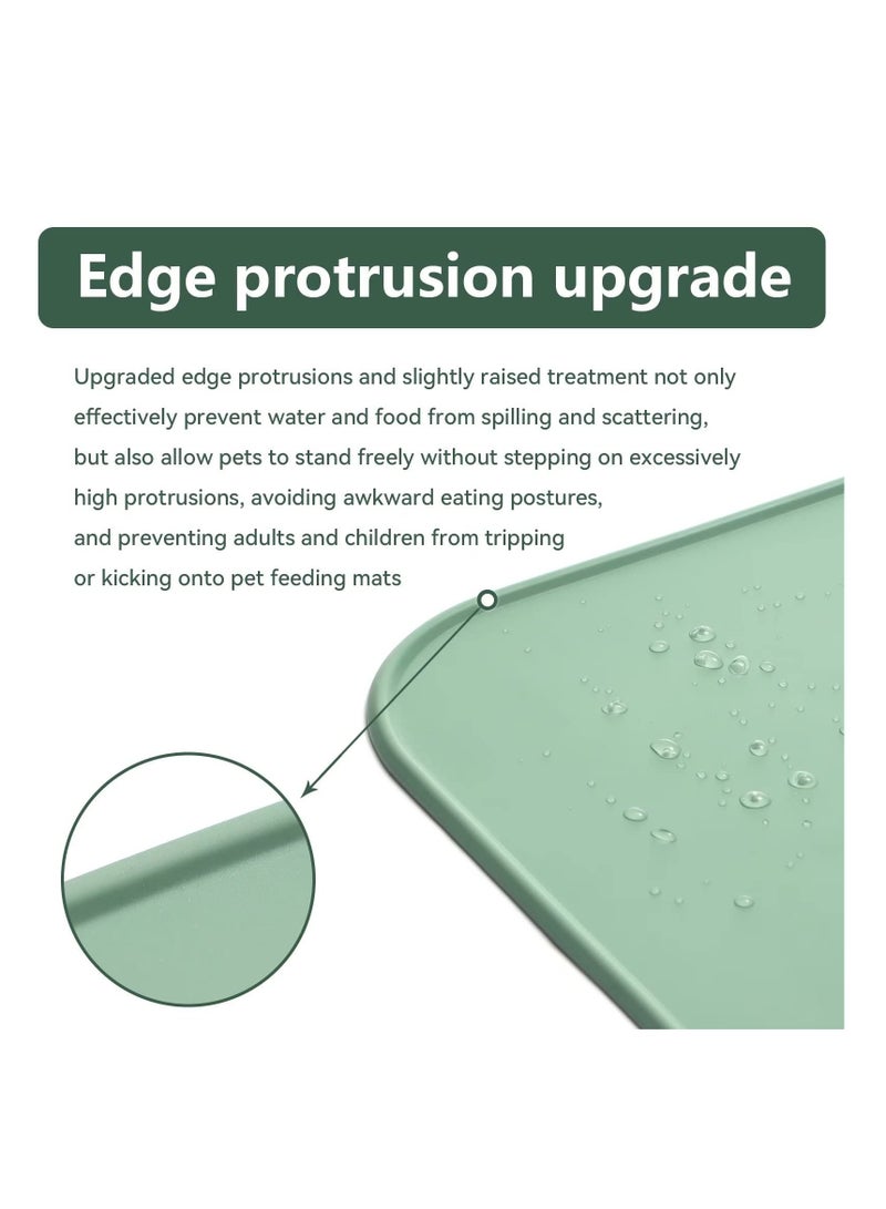 Excefore Pet Feeding Mat with Raised Edge, Silicone Dog Food Mats, Waterproof Non Slip for Feeding Bowls, for Prevent Food and Water Overflow, Roll-Up Pet Bowl Mat  - Image 5