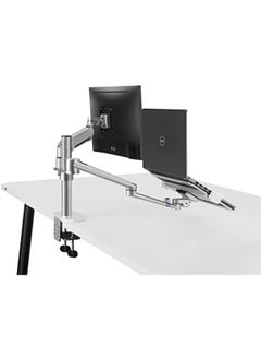 upergo Ol 3S Aluminum 2 In 1 Monitor Arm Laptop Stand And Mount For Gaming And Office Use 17 Inch 32 Inch Each Arm Upto 7 Kg Silver  - Image 2