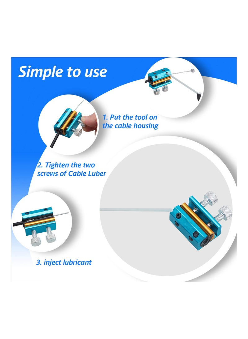 SYOSI - 2 Pieces Vehicle Cable Lubricator Alloy Cable Lubricator Clutch Throttle Cable Lubricator Dual Oiler Cable Lube Tool for Motorcycles Bicycle Boat Bike Cable Lubrication - Image 1