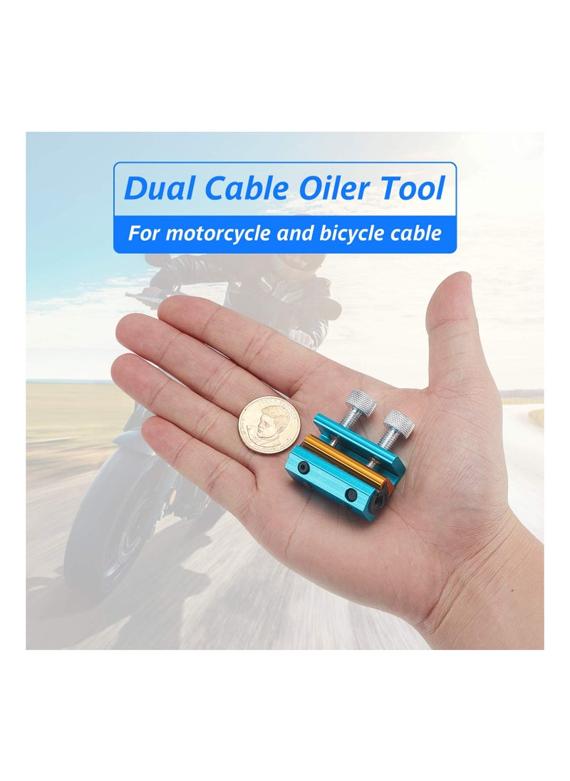 SYOSI - 2 Pieces Vehicle Cable Lubricator Alloy Cable Lubricator Clutch Throttle Cable Lubricator Dual Oiler Cable Lube Tool for Motorcycles Bicycle Boat Bike Cable Lubrication - Image 1