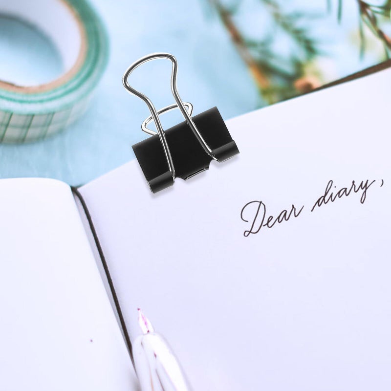 Black Metal Binder Clips Set 60pcs 15mm 40pcs 19mm 48pcs 25mm Office Document Paper Fastening - Image 5