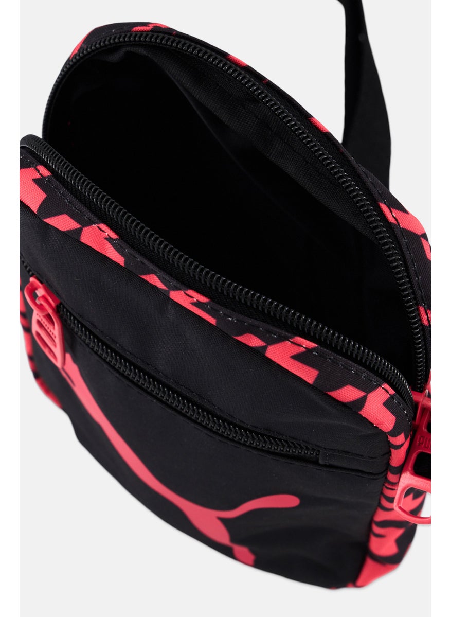 PUMA Men Brand Logo Cross Body Bag 18 H x 14 L x 4 W cm, Pink/Black  - Image 3