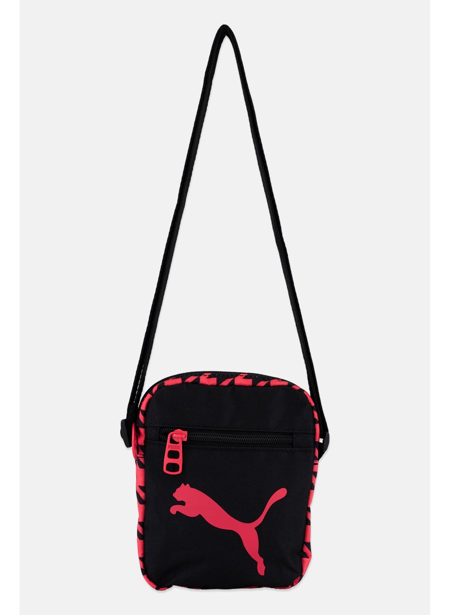 PUMA Men Brand Logo Cross Body Bag 18 H x 14 L x 4 W cm, Pink/Black  - Image 1