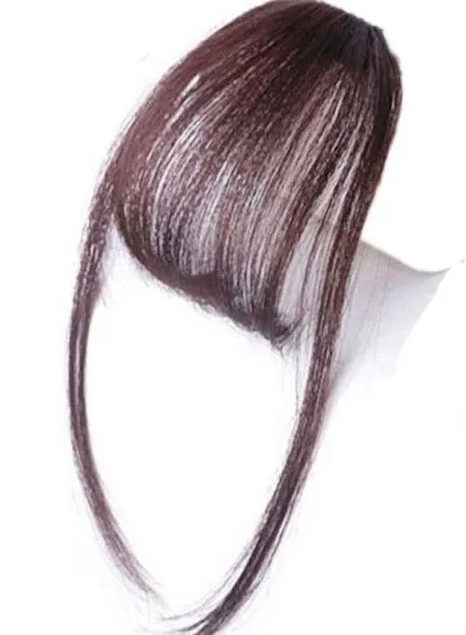 Estelle Human Hair Air Bangs Clip in Bangs Hair Extensions with Temples One Piece Clip on Front Bangs Hairpiece 100% Human Real Hair Fringe for Women Color No 2 Dark Brown - Image 2