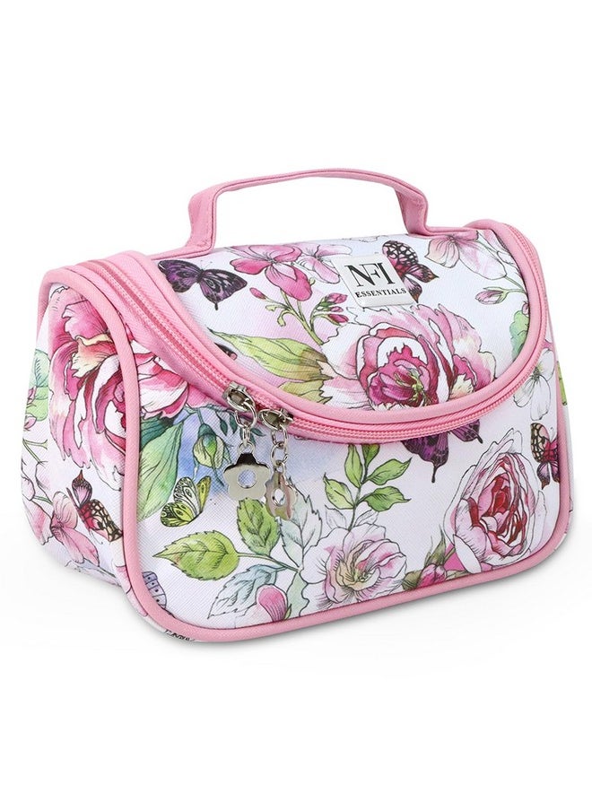 NFI essentials NFI essentials Floral Print Cosmetics Pouch Makeup Pouch Vanity Case Jewellery Pouch Stationery Pencil Case Travel Organiser Travel Pouch Bridal Gift  - Image 1