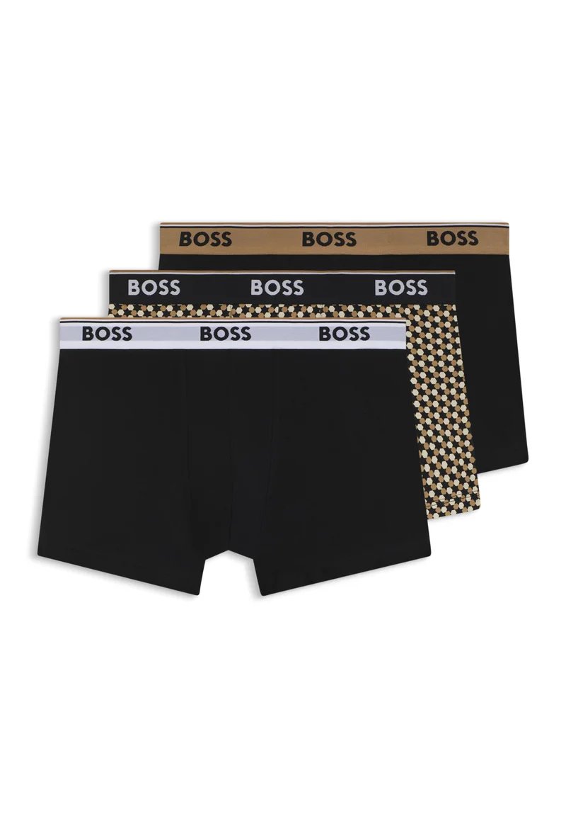BOSS  Three-pack of logo-waistband trunks in stretch cotton for Men | Best Price UAE