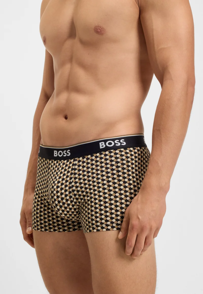 BOSS  Three-pack of logo-waistband trunks in stretch cotton for Men | Best Price UAE