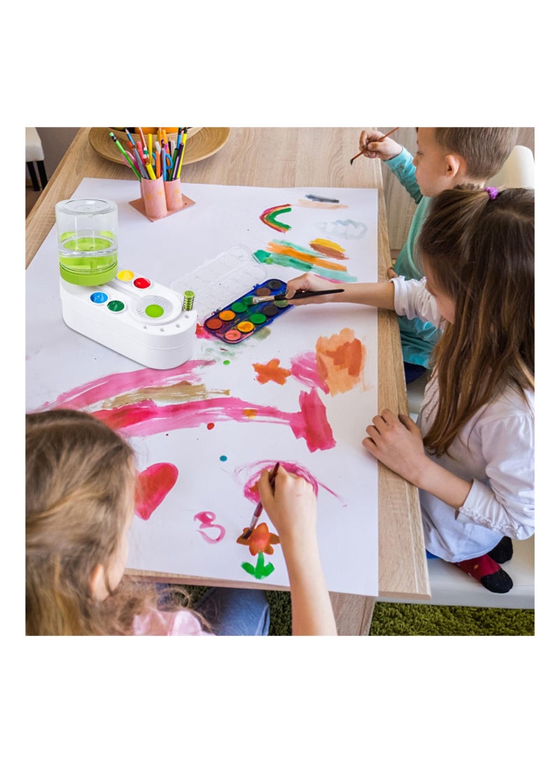 KASTWAVE كاستويف غسالة فرشاة، أدوات تنظيف فرشاة الطلاء، كوب غسالة فرشاة لدورة المياه الجارية لوازم الفن للأكريليك، الألوان المائية والهدايا الإبداعية المعتمدة على الماء للأطفال الفنانين (أخضر) - Image 4