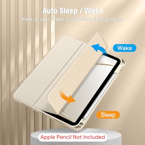 Fintie Hybrid Slim Case for iPad (A16) 11th Generation 11 Inch (2025), iPad 10th Generation 10.9 Inch (2022) - Shockproof Cover with Clear Transparent Back Shell & Pencil Holder, Starlight - Image 3