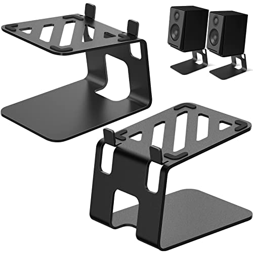 VAYDEER Desktop Speaker Stands with Vibration Absorption Pads, Metal Speaker Stands Pair Support Up to 40lbs,Bookshelf Speaker Stands for Better Audio Experience (7.09 x 5.51 x 5.12 inch) - Image 1