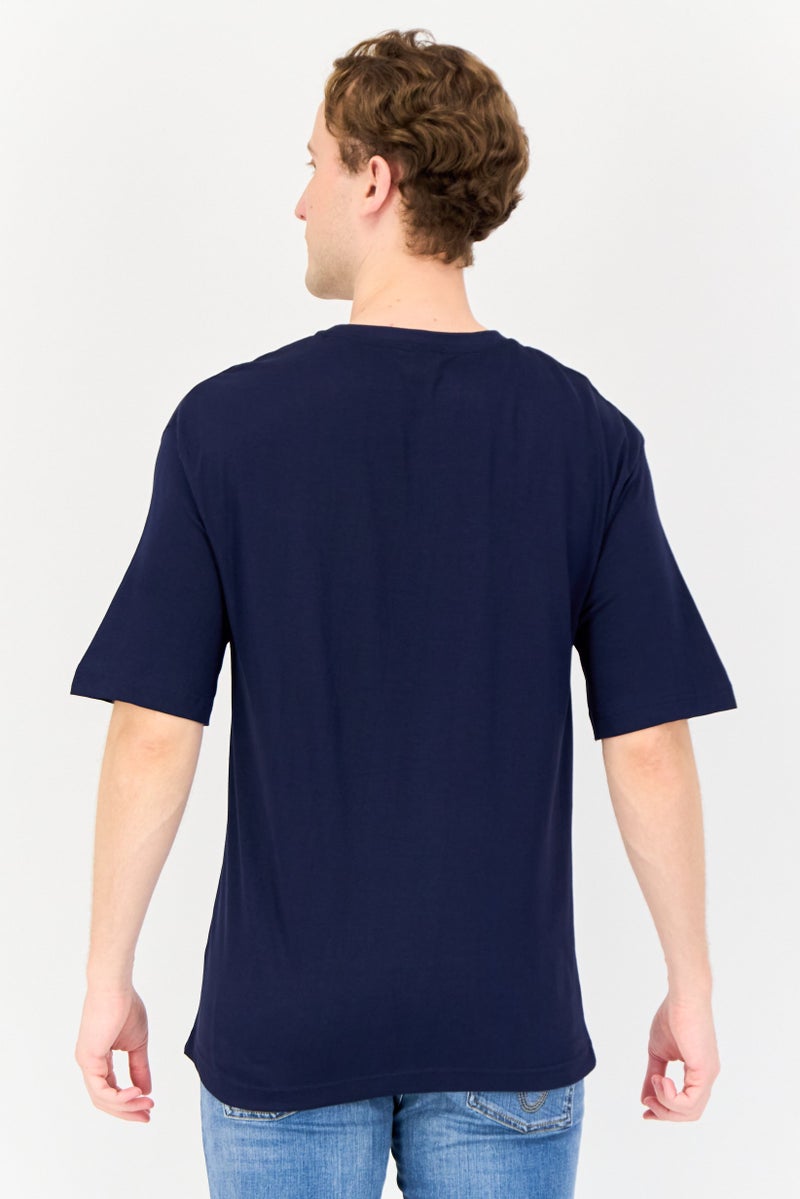 MARVEL Men Crew Neck Short Sleeve Graphic Print T-Shirt, Navy Blue - Image 2