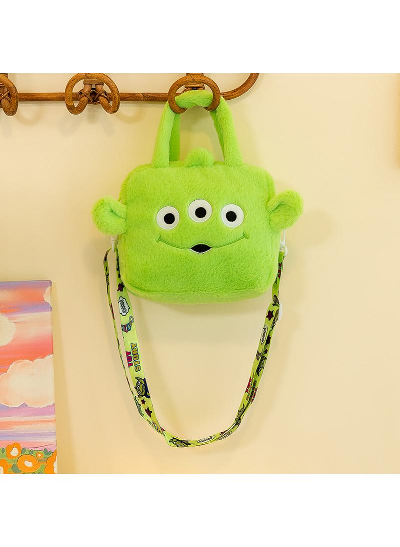 Y&D Cute Plush Makeup Bag handbag  Open Flat Travel Toiletry Accessories Organizer Cosmetic Pouch with Handle for Cosmetics Brushes Toiletry Jewelry 