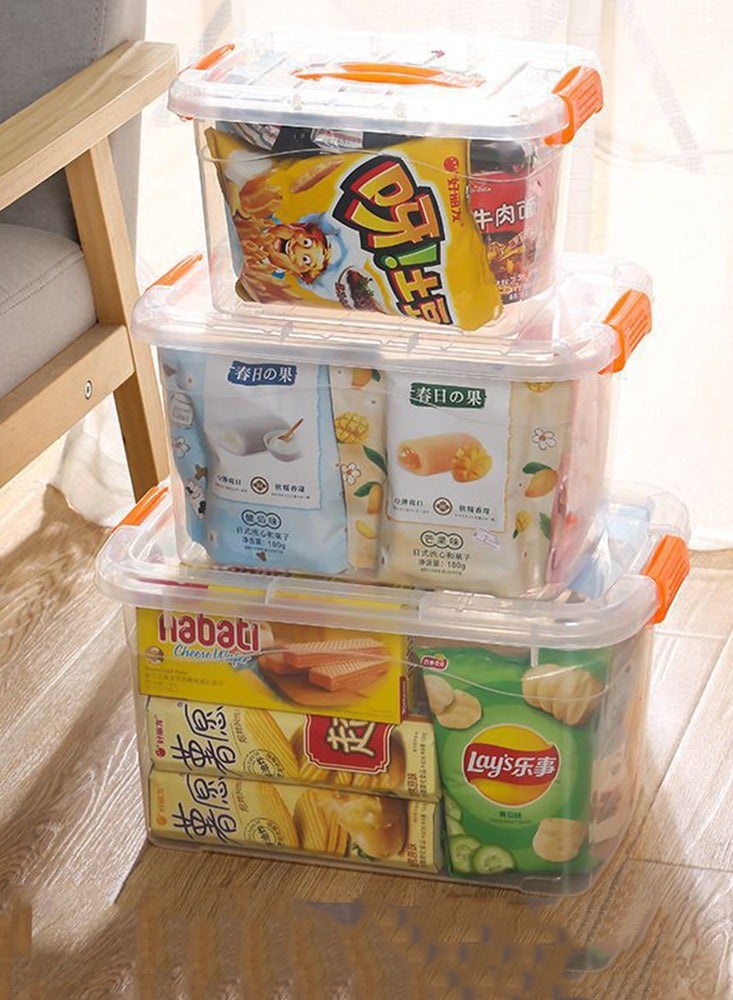 CityRiya-Long Storage Bin Clear Storage Box with Lid Clothes Storage Container for Organizing Storage Bin Organizer, Durable Office Carrying Cases Small Toy Boxes Organizer for Clothes Storage (M 36*25*20cm) - Image 2