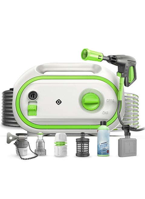 High Pressure Washer 1400W 10MPa Electric Power Washer with 8M Hose 3 Nozzles Foam Cannon Self-Priming & Tap Connection