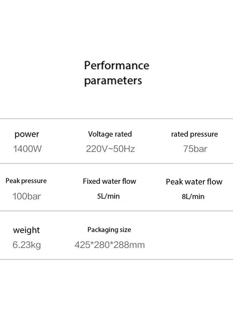 LIMOS - High Pressure Washer 1400W 10MPa Electric Power Washer with 8M Hose 3 Nozzles Foam Cannon Self-Priming & Tap Connection - Image 1