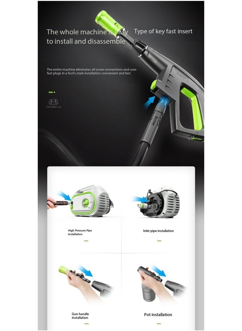 LIMOS - High Pressure Washer 1400W 10MPa Electric Power Washer with 8M Hose 3 Nozzles Foam Cannon Self-Priming & Tap Connection - Image 1
