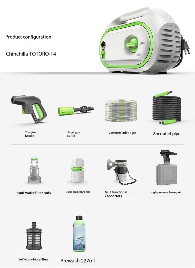 LIMOS - High Pressure Washer 1400W 10MPa Electric Power Washer with 8M Hose 3 Nozzles Foam Cannon Self-Priming & Tap Connection - Image 1
