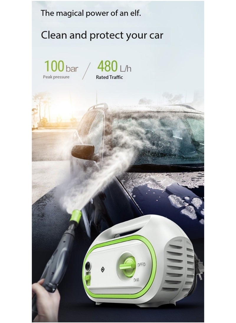 LIMOS - High Pressure Washer 1400W 10MPa Electric Power Washer with 8M Hose 3 Nozzles Foam Cannon Self-Priming & Tap Connection - Image 1