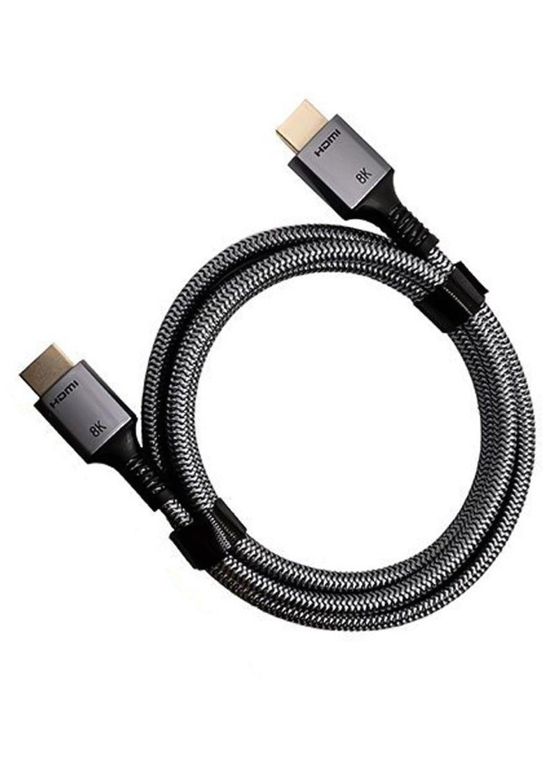 LAVVENTO Lavvento  8K HDMI cable, 1.5 meters long, strong nylon, high resolution, high speed, 48Gbps, 60Hz, supports HDR, compatible with MacBook Pro, PlayStation 4/5 and all smart devices. Screens  - Image 2