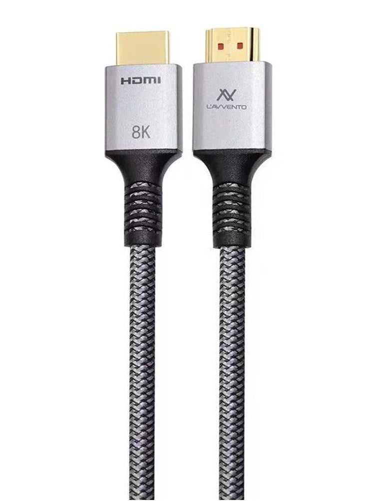 LAVVENTO Lavvento  8K HDMI cable, 1.5 meters long, strong nylon, high resolution, high speed, 48Gbps, 60Hz, supports HDR, compatible with MacBook Pro, PlayStation 4/5 and all smart devices. Screens  - Image 3