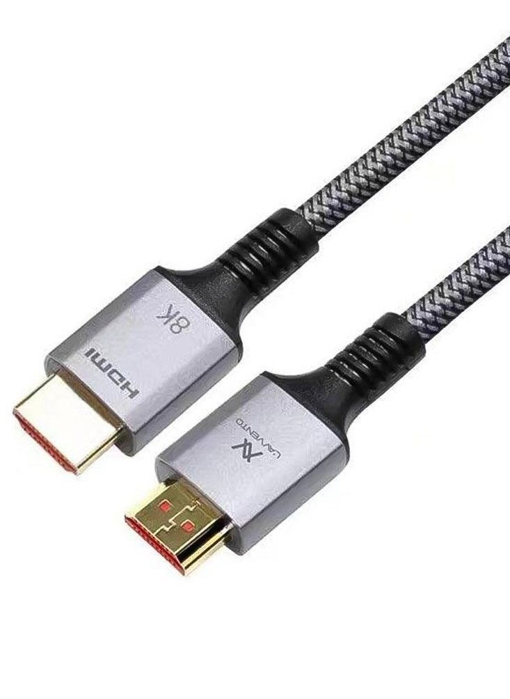 LAVVENTO Lavvento  8K HDMI cable, 1.5 meters long, strong nylon, high resolution, high speed, 48Gbps, 60Hz, supports HDR, compatible with MacBook Pro, PlayStation 4/5 and all smart devices. Screens  - Image 1