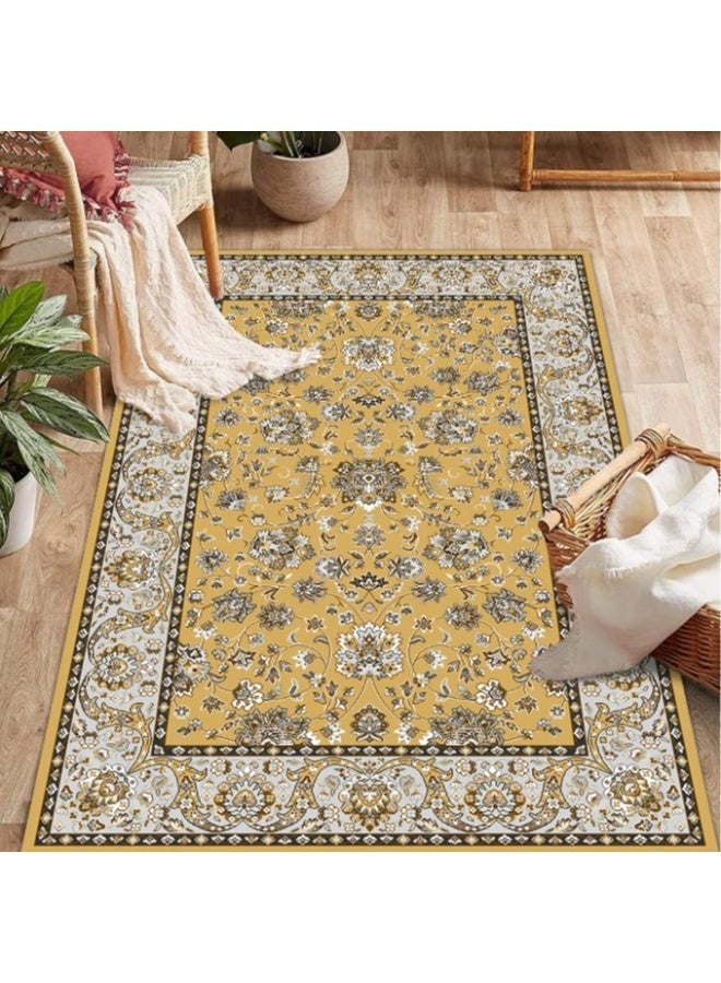 Retro Persian style living room coffee table bedroom carpet - anti slip, stain resistant, easy to clean, washable, soft and comfortable area carpet - Image 3