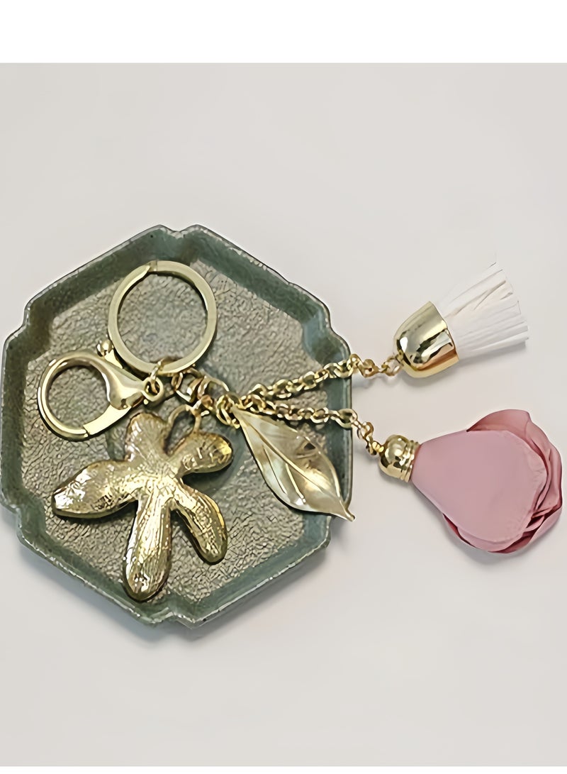 نجوى سلسلة مفاتيح على شكل زهرة للنساء، سلسلة مفاتيح على شكل ورقة شجر مزينة بأحجار الراين، قلادة على شكل محفظة نسائية، قلادة على شكل مفاتيح سيارة وحقيبة يد ومحفظة، سلسلة مفاتيح على شكل أحجار الراين، زينة لطيفة بالجملة، حبل كاواي - Image 4