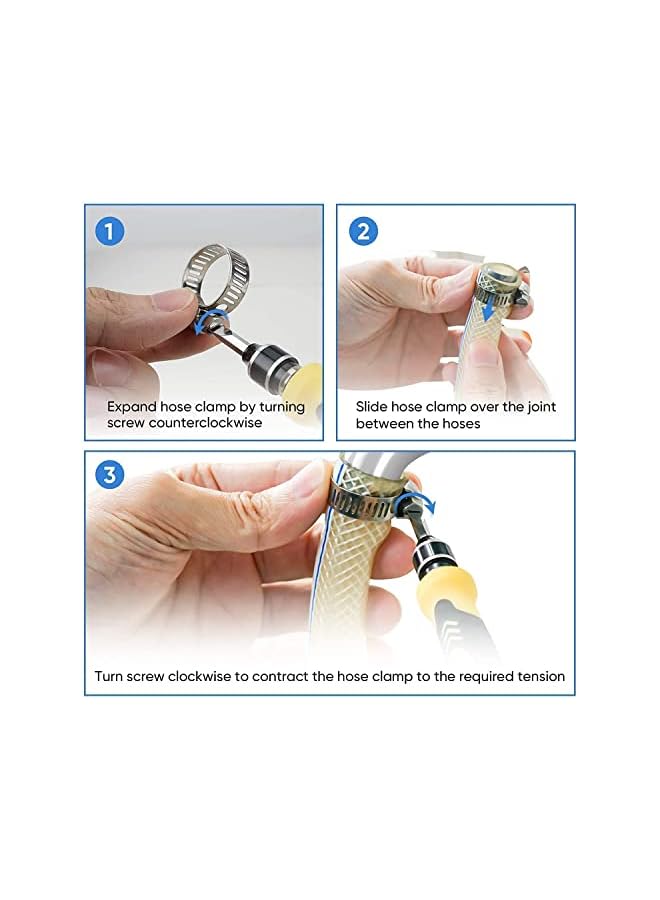 PROMASS promass 40 Pcs Hose Clamp Assortment, 7 Sizes Adjustable Pipe Tube, 304 Stainless Steel Worm Gear Hose Spring Clamp for Pipe, Tube, Fuel Line, Plumbing  - Image 4