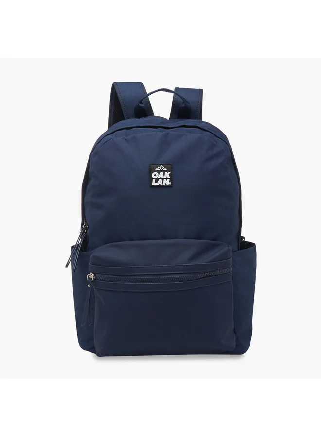 Oaklan by Shoexpress Men Logo Applique Backpack with Adjustable Straps and Zip Closure - 32x16x43 cm