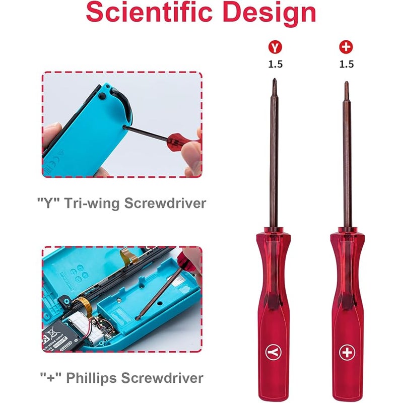 Mcbazel Gam3Gear Tri-Wing & Philips Screwdriver Set for N-Switch GBA NDS DSL Dsi 3DS XL Wii PS4 Controller (Set of 2) - Image 5