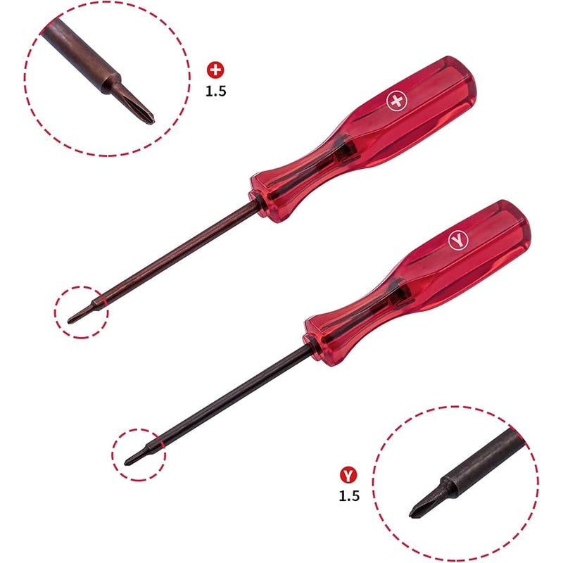 Mcbazel Gam3Gear Tri-Wing & Philips Screwdriver Set for N-Switch GBA NDS DSL Dsi 3DS XL Wii PS4 Controller (Set of 2) - Image 2
