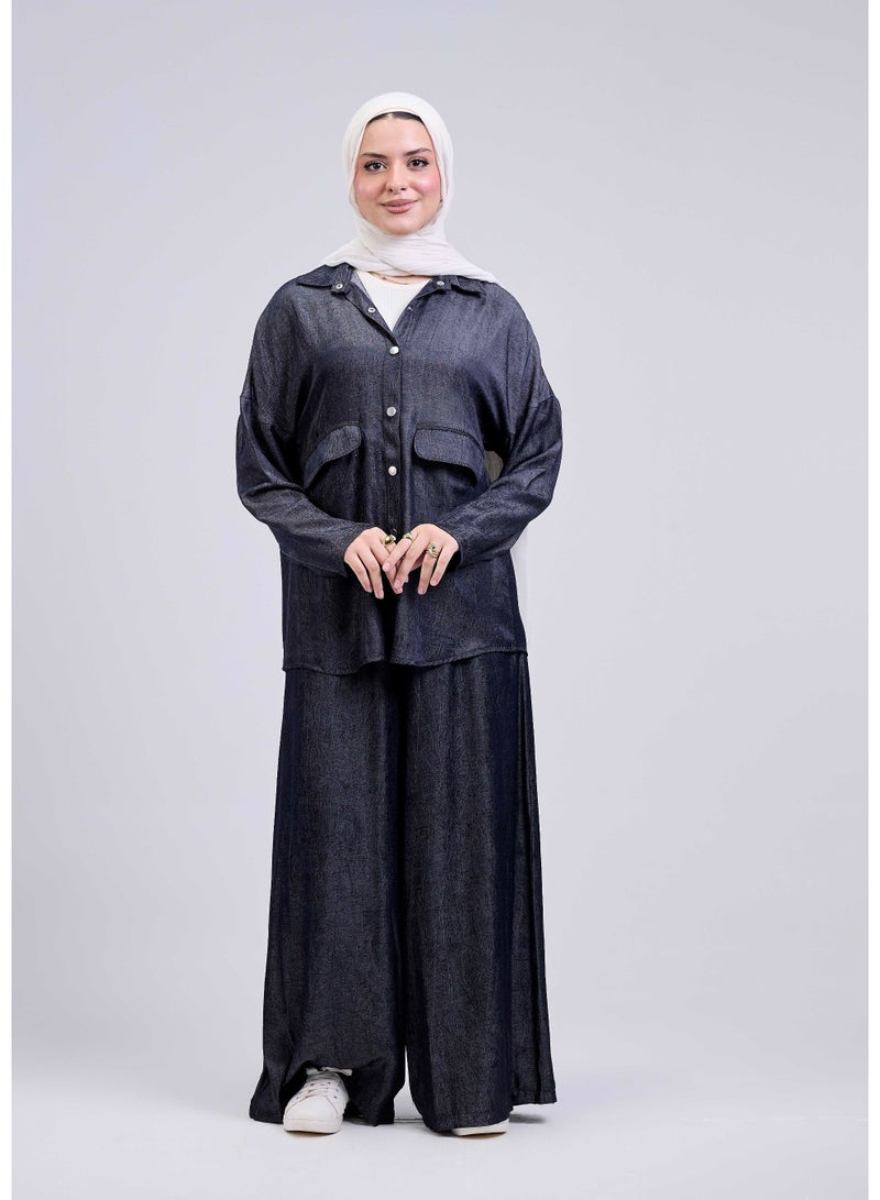 شيب ماستر سوت حريمي شيك قطعتين بستايل واسع وعصري  - Image 1
