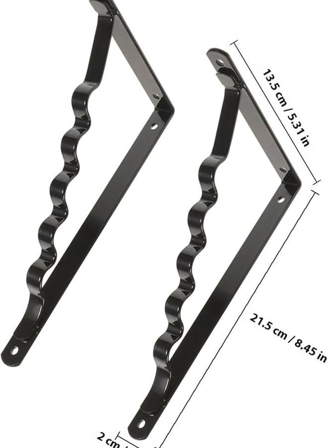 Heavy Duty Floating Shelf Brackets 2 Pack Wall Mounted Anti Rust Supports For Kitchen Bathroom - Image 3