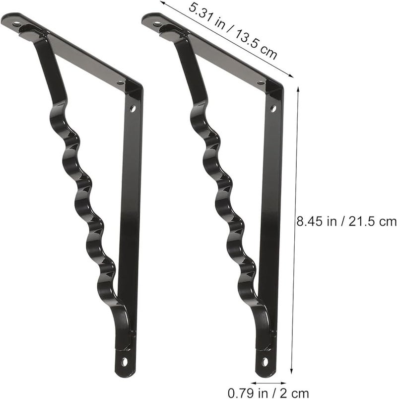 Heavy Duty Floating Shelf Brackets 2 Pack Wall Mounted Anti Rust Supports For Kitchen Bathroom - Image 4