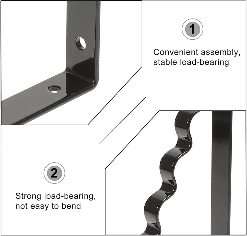 Heavy Duty Floating Shelf Brackets 2 Pack Wall Mounted Anti Rust Supports For Kitchen Bathroom - Image 5