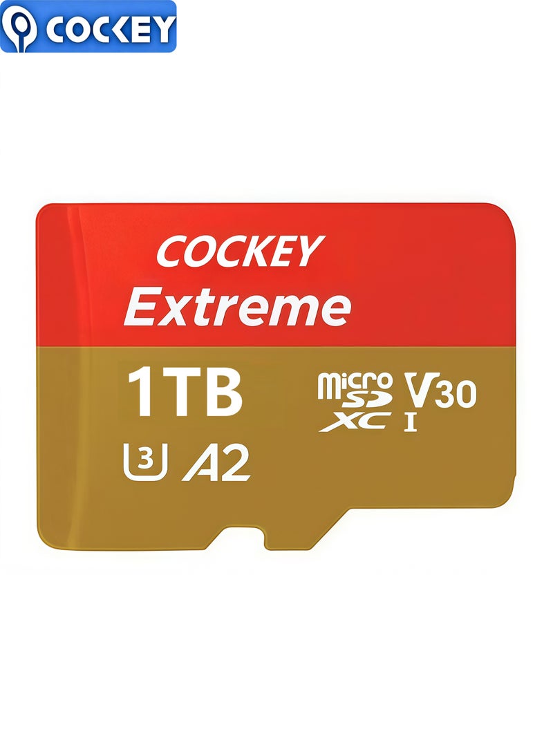 كوكي بطاقة ذاكرة بسعة 1 تيرابايت بطاقة ذاكرة من الفئة 10 عالية السرعة بطاقة فلاش 100 ميجابايت/ثانية متوافقة مع الكاميرات وكاميرات لوحة أجهزة القياس ومشغلات MP3 والهواتف المحمولة ومشغلات MP4 والكاميرات والكاميرات والكاميرات الأحادية العدسة ووحدات الألعاب وسماعات البطاقات ومضخمات الصوت مثل الأجهزة العامة (مع أغلفة بطاقات - Image 1
