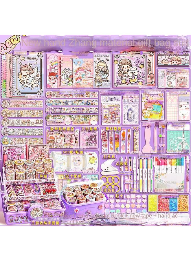 Bluejw Girl's Heart Tools Suit Gift Bag With Whole Roll Full Set Of Potato Small Hand Account Tape Cheap Hand Account Sticker - Image 2